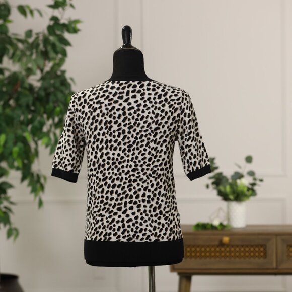 Ann Taylor Leopard Print Short Sleeve Sweater - Picture 3 of 10
